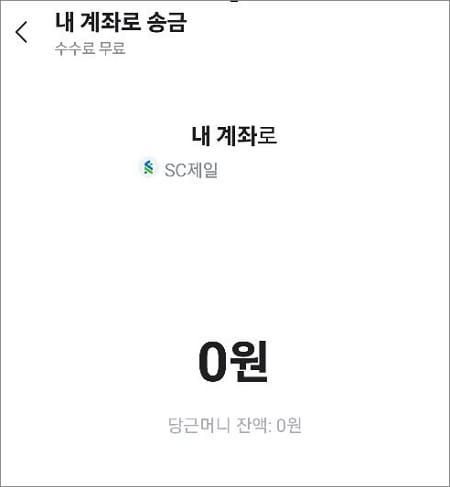 내 계좌로 송금할 금액 입력