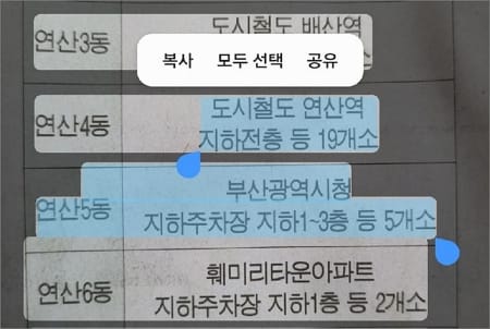 추출한 글자 복사하기